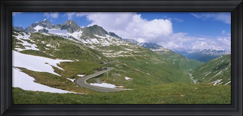 Framed High angle view of a road passing through mountains, Grimsel Pass, Switzerland Print