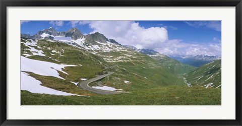 Framed High angle view of a road passing through mountains, Grimsel Pass, Switzerland Print