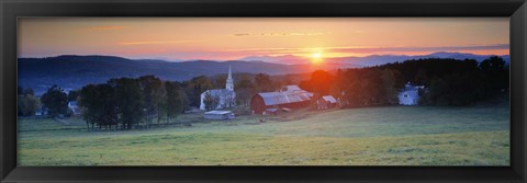 Framed Sunrise Peacham VT USA Print