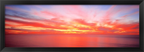 Framed Sunset Pacific Ocean, California, USA Print