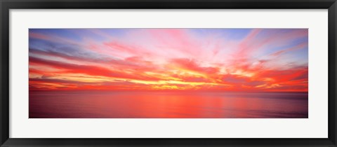 Framed Sunset Pacific Ocean, California, USA Print