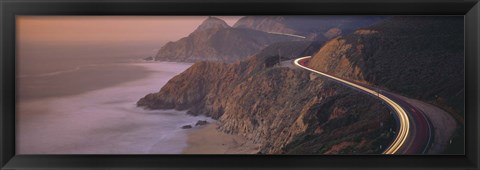 Framed Dusk Highway 1 Pacific Coast CA Print