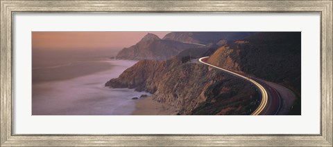 Framed Dusk Highway 1 Pacific Coast CA Print