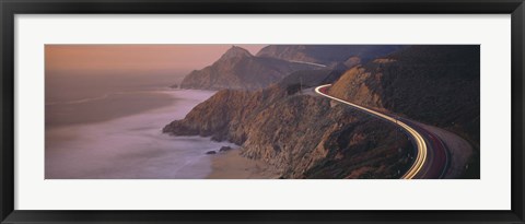 Framed Dusk Highway 1 Pacific Coast CA Print