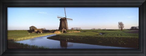 Framed Windmill, Schermerhorn, Netherlands Print
