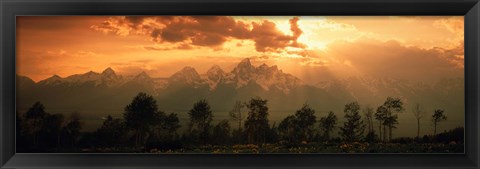 Framed Dawn Teton Range Grand Teton National Park WY USA Print