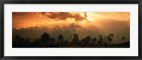 Framed Dawn Teton Range Grand Teton National Park WY USA Print