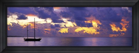 Framed Sunset Moorea French Polynesia Print
