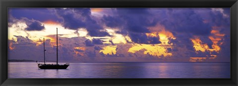 Framed Sunset Moorea French Polynesia Print