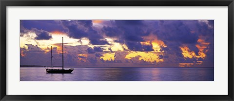 Framed Sunset Moorea French Polynesia Print