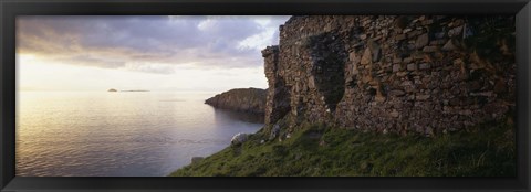 Framed Castle at the waterfront, Duntulm Castle, Isle Of Skye, Scotland Print