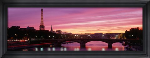 Framed Sunset, Romantic City, Eiffel Tower, Paris, France Print