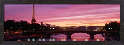 Framed Sunset, Romantic City, Eiffel Tower, Paris, France Print