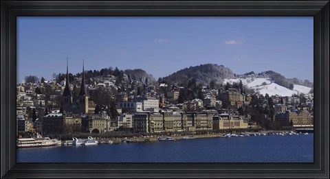Framed High angle view of a city, Lucerne, Switzerland Print