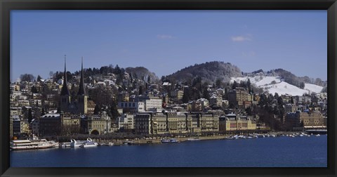 Framed High angle view of a city, Lucerne, Switzerland Print