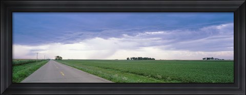 Framed Storm clouds over a landscape, Illinois, USA Print