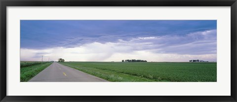 Framed Storm clouds over a landscape, Illinois, USA Print