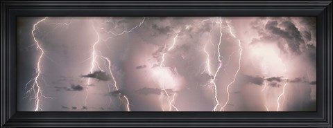 Framed Thunderstorm with Lightning Print