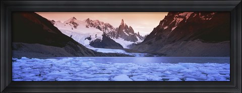 Framed Mountains covered in snow, Laguna Torre, Los Glaciares National Park, Patagonia, Argentina Print