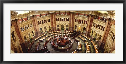 Framed High angle view of a library reading room, Library of Congress, Washington DC, USA Print