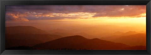 Framed Sunset Over Great Smoky Mountains, North Carolina Print