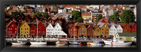 Framed Harbor in Bergen, Norway Print