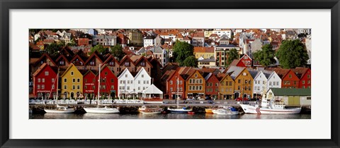 Framed Harbor in Bergen, Norway Print