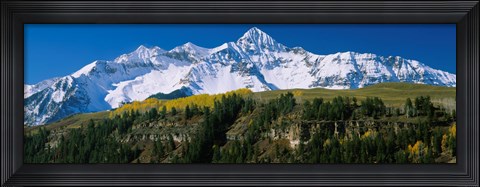 Framed Snowcapped mountains on a landscape, Wilson Peak in autum, San Juan Mountains, near Telluride, Colorado Print