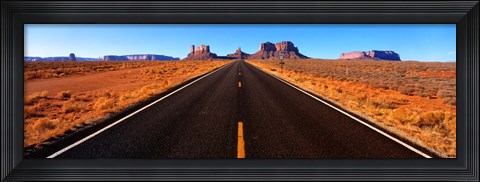 Framed Empty Road, Clouds, Blue Sky, Monument Valley, Utah, USA, Print