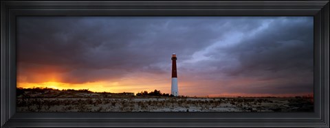Framed Sunset, Barnegat Lighthouse State Park, New Jersey, USA Print