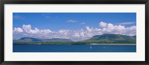 Framed High angle view of a sailboat, Donegal Bay, Republic of Ireland Print