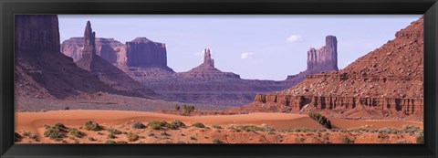 Framed View To Northwest From 1st Marker In The Valley, Monument Valley, Arizona, USA, Print