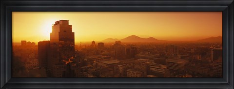 Framed Downtown, Cityscape, Santiago, Chile Print