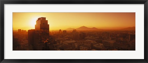 Framed Downtown, Cityscape, Santiago, Chile Print