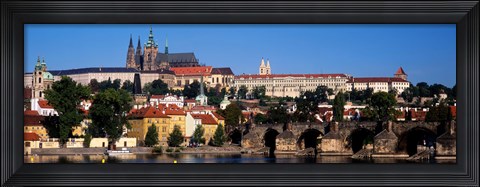 Framed Bridge over the Vltava River, Prague, Czech Republic Print