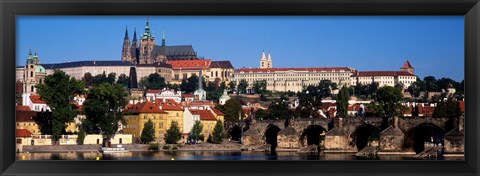 Framed Bridge over the Vltava River, Prague, Czech Republic Print