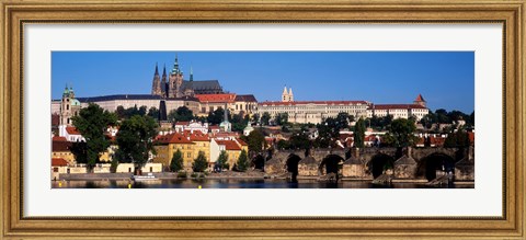 Framed Bridge over the Vltava River, Prague, Czech Republic Print