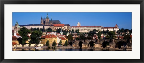 Framed Bridge over the Vltava River, Prague, Czech Republic Print