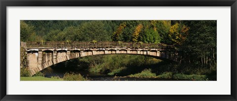 Framed Bridge in a forest, Black Forest, Germany Print