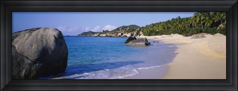Framed Boulders On The Beach, The Baths, Virgin Gorda, British Virgin Islands Print