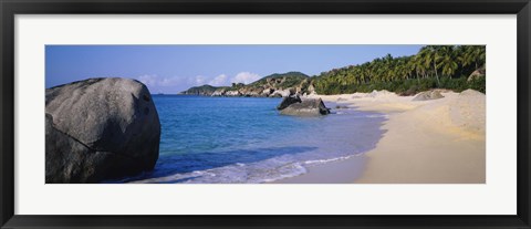 Framed Boulders On The Beach, The Baths, Virgin Gorda, British Virgin Islands Print