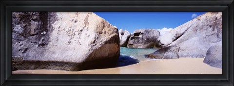 Framed Rocks On The Beach, Virgin Gorda, British Virgin Islands, Print