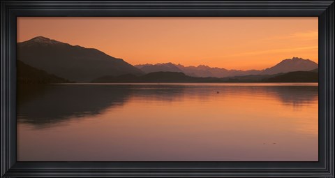 Framed Lake Zug in the Evening Mt Rigi &amp; Mt Pilatus  Switzerland Print