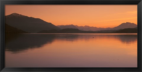 Framed Lake Zug in the Evening Mt Rigi &amp; Mt Pilatus  Switzerland Print