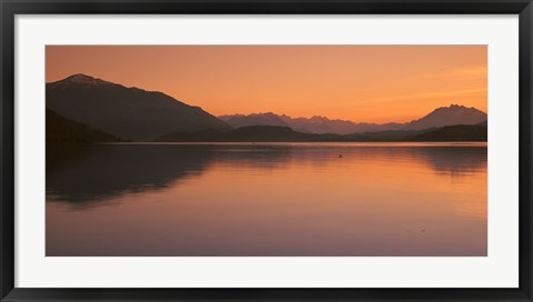 Framed Lake Zug in the Evening Mt Rigi &amp; Mt Pilatus  Switzerland Print