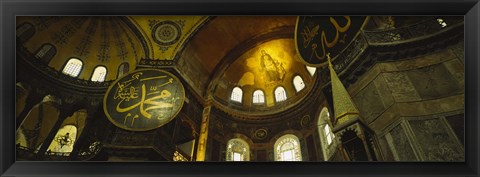 Framed Low angle view of a ceiling, Aya Sophia, Istanbul, Turkey Print