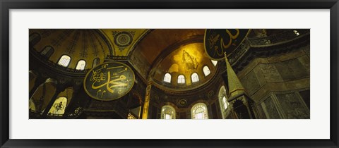 Framed Low angle view of a ceiling, Aya Sophia, Istanbul, Turkey Print