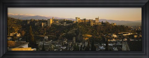 Framed High angle view of a city, Alhambra, Granada, Spain Print