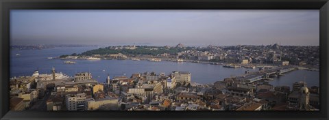 Framed Istanbul shoreline, Turkey Print