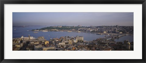 Framed Istanbul shoreline, Turkey Print